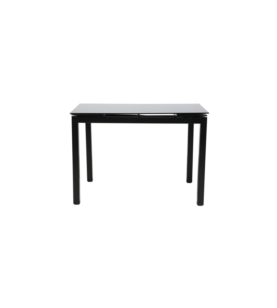 Set pranzo bellahome "minorca" nero con tavolo estensibile in vetro 4 sedute